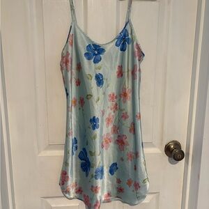 Secret Treasures Floral Slip Dress with Blue and Pink Accents